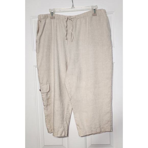 JM Collection‎ 100% Linen Capri Pants Size 14P - Picture 1 of 5